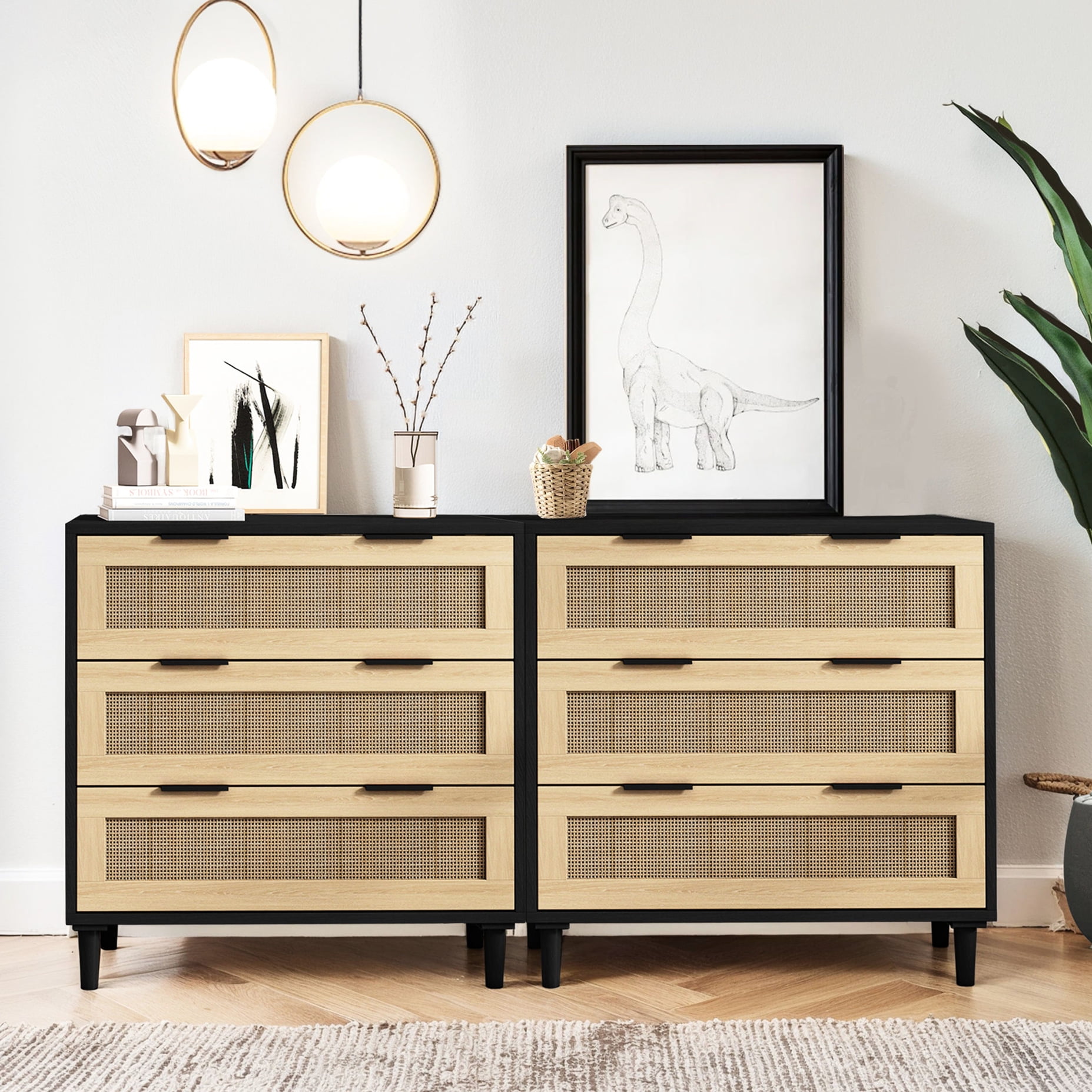 Black Rattan Unit - Smooth Rattan Drawer - Dining Room Display - Keep ...