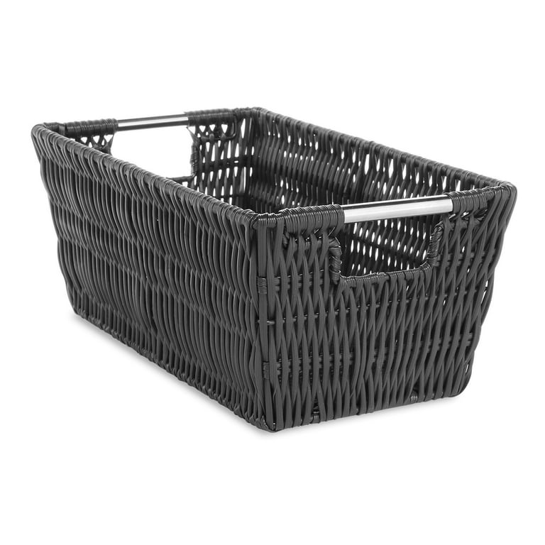 Black Rattique Small Shelf Tote by Whitmor