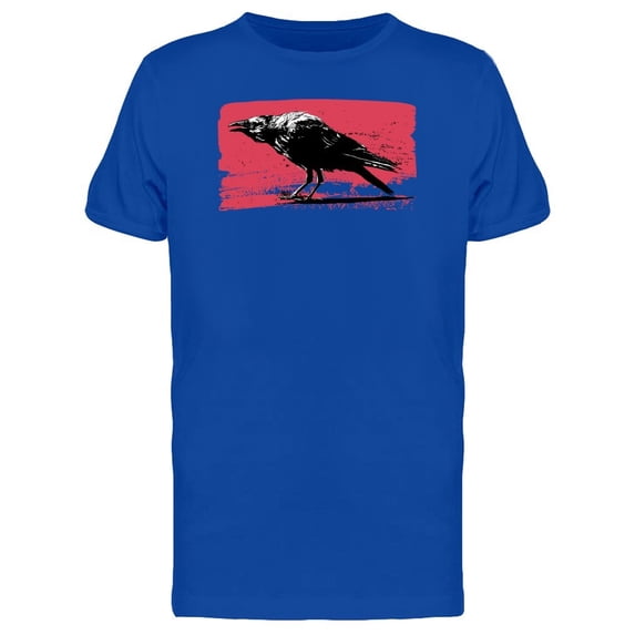 Black Raven In Grunge Art Tee Men's -Image by Shutterstock