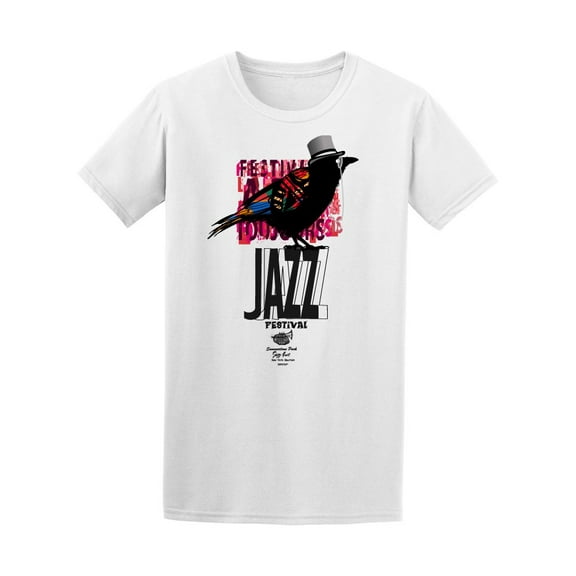 Black Raven Jazz Poster T-Shirt Men -Image by Shutterstock, Male Small