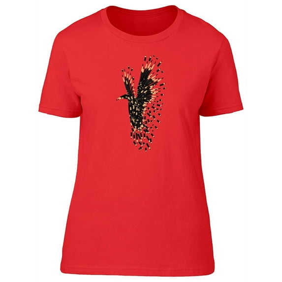 Black Raven Made Of Pens Tee Women's -Image by Shutterstock