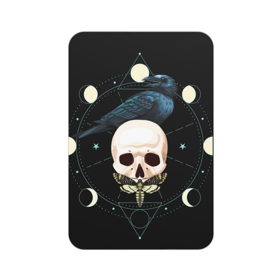 Black Raven Skull Moth Moon Acrylic Fridge Magnets Decorative Refrigerator Magnets for Kitchen Office Whiteboard Locker