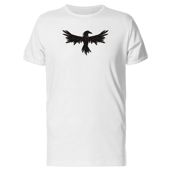 Black Raven Wings Spread Out T-Shirt Men -Image by Shutterstock, Male 4X-Large