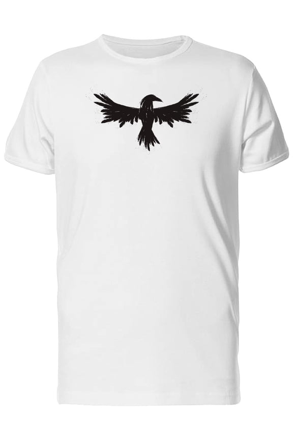 Black Raven Wings Spread Out T-Shirt Men -Image by Shutterstock, Male Medium