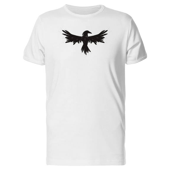 Black Raven Wings Spread Out T-Shirt Men -Image by Shutterstock, Male Small