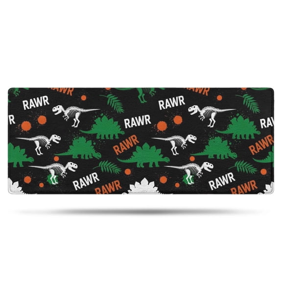 Black Rawr Dinosaur Skeleton Pattern Bathroom Rugs Mat,Non Slip Microfiber Bathroom Rug,Rubber Backing,Soft Bathroom Mats for Bathroom Floor,Tub and Shower,60x24in(150x60cm)