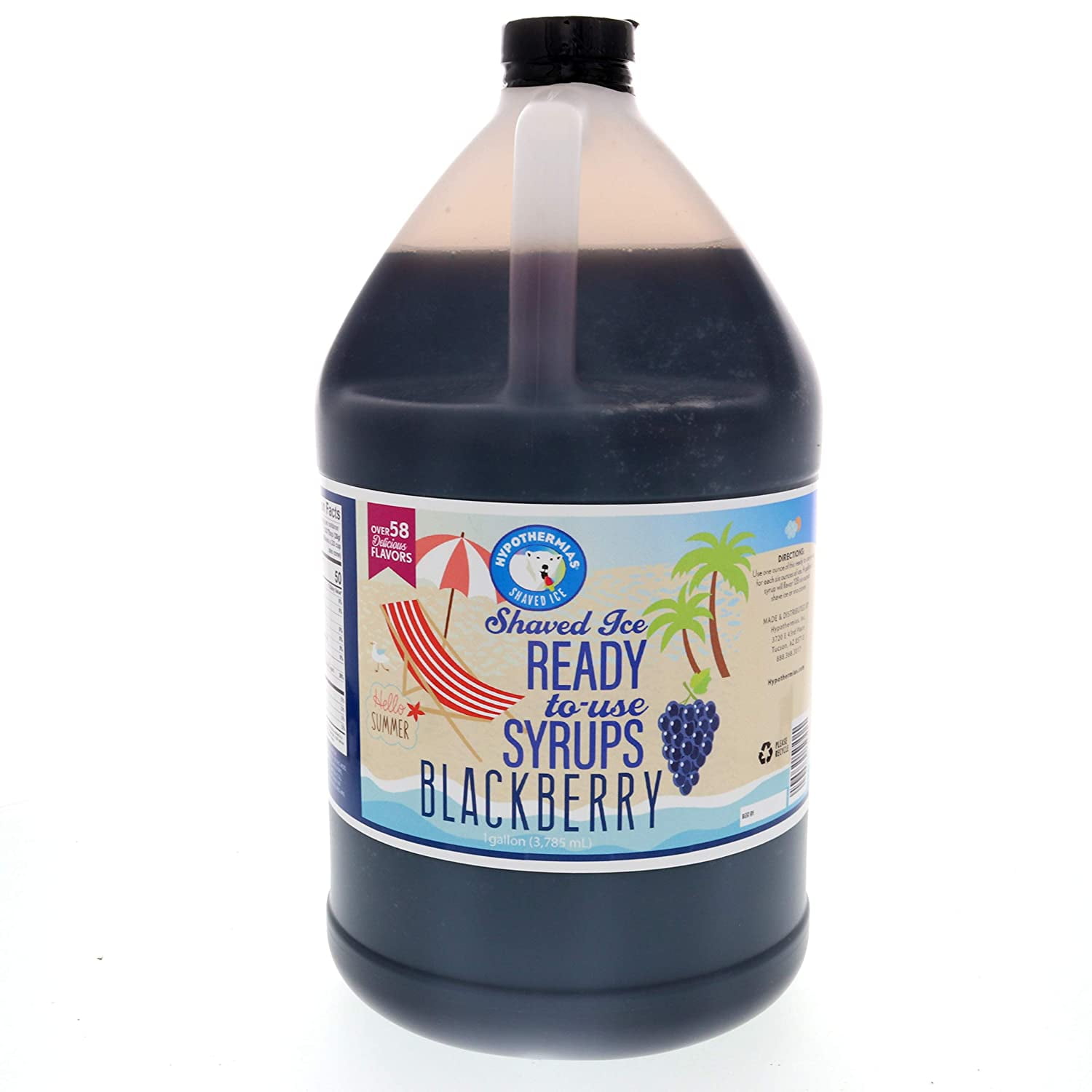 Black Ready to Use Gallon (128 Fl. Oz) Hawaiian Snow Cone Flavors Syrup