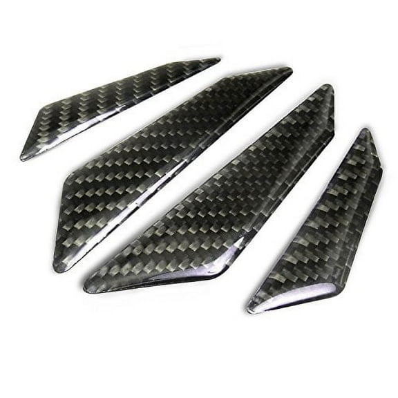 Black Real Carbon Fiber Car Door Edge Guard, 4 Edge Protection Trims Stickers, 4PCs Set