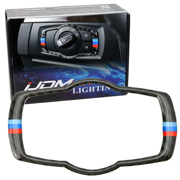 Black Real Carbon Fiber Light Switch Surrounding Decoration Trim For BMW 2006-2012 E90 E92 325i 328i 330i 335i M3