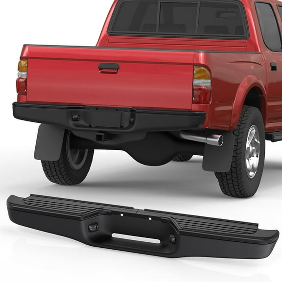MOSTPLUS Black Rear Bumper Assembly for 1995-2004 Toyota Tacoma Truck 2.4L 2.7L 3.4L New