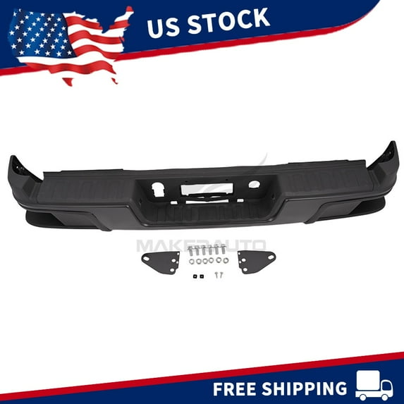 Black Rear Bumper Fits For Chevy Colorado GMC Canyon 2015-2021 W/O Sensor Hole