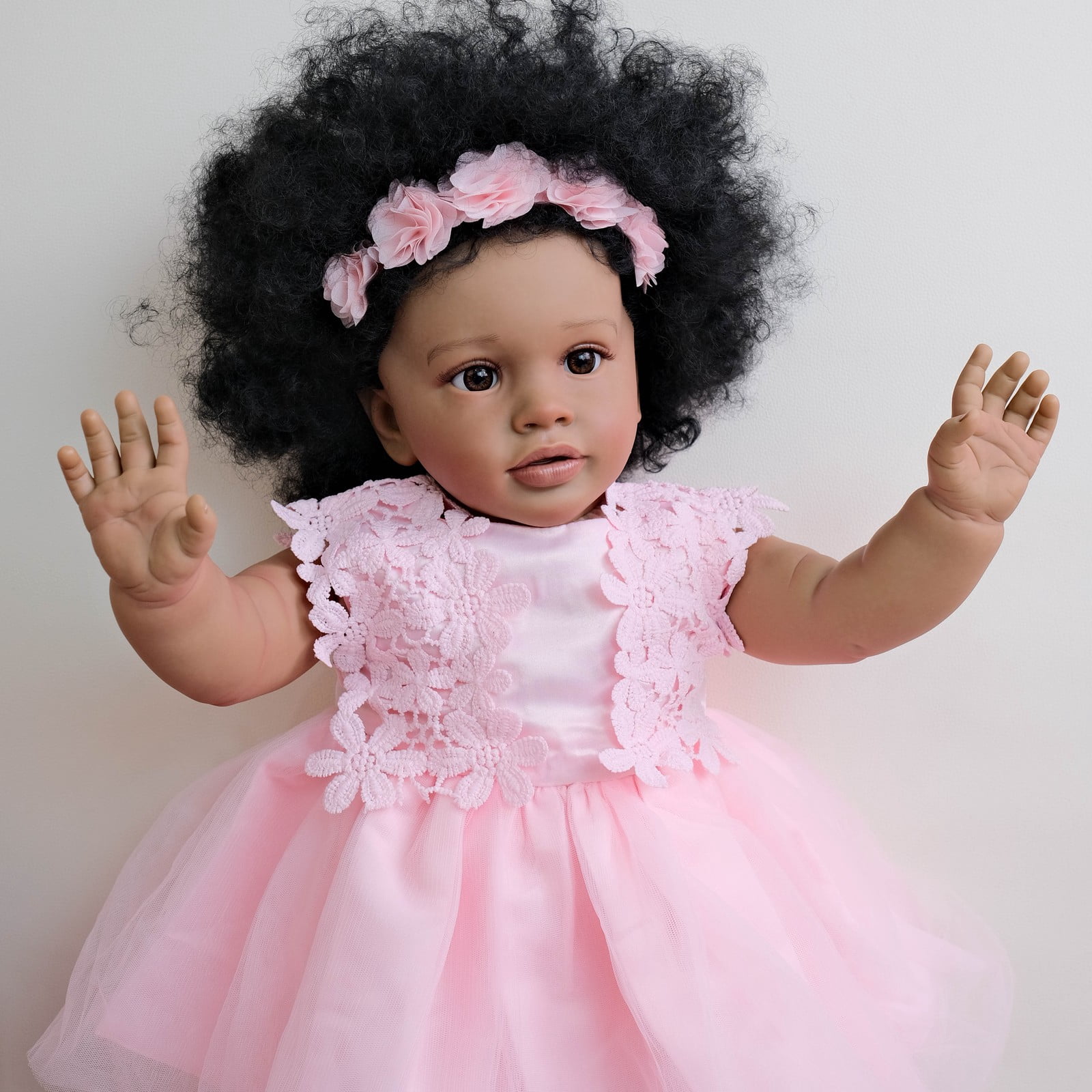 Black Reborn Baby Dolls -26 inches Cloth Body Realistic Baby Dolls Girl, Black Skin Real Life Baby Doll with Feeding Kit & Toy Accessories Gift for Kids Age 3