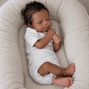Black Reborn Baby Dolls Boy, 18 in Realistic Baby Doll, African American Newborn Baby, Silicone Baby Doll, Black Reborn Dolls Cloth Body with Accessories