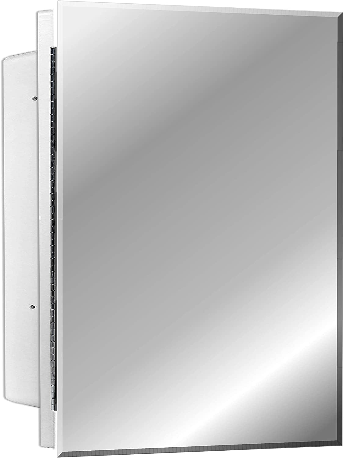 Black Recessed Medicine With 16" X 22" Rectangular Beveled Edge