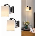 thumbnail image 1 of Black Rechargeable Battery Operated Wall Sconces Set of 2 with Remote, Wireless Dimmable Battery Powered LED Wall Lights, Cordless Wall Lighting Lamp Fixture for Bedroom Living Room, 1 of 10