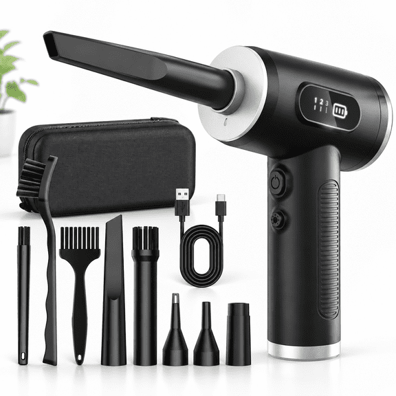 Black Rechargeable Cordless Electric Pressed Air Duster for Cleaning