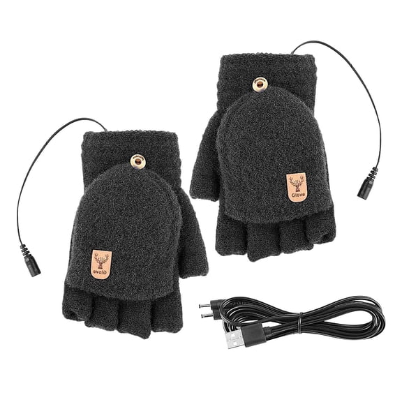 Black Rechargeable Heated Gloves Featuring Lightweight Construction And Flexible Material Ideal For Winter Commutes Or Outdoor Work With Usb Connectivity