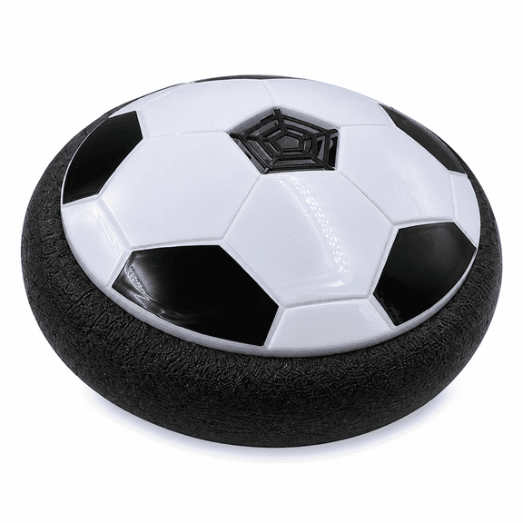 Black Rechargeable Hover Soccer Ball with Soft Foam Bumper, Indoor Floor Puck Toy, Ages 3+