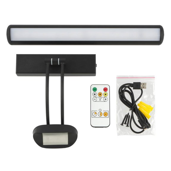 Black Rechargeable LED Wall-Mounted Gallery Light by Studio Décor - Adjustable Light Angle with 3 Light Functions - 1Pack