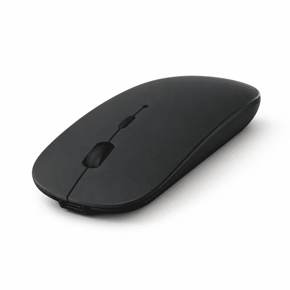 Black Rechargeable Quiet Slim Wireless Computer Mouse for Laptop, MacBook, iPad, Android PC