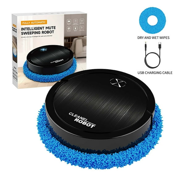 Black Rechargeable Smart Sweeping Robot For Children Usb Mini Vacuum Cleaner With Mopping Toy