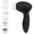 thumbnail image 1 of Black Rechargeable Sonic Facial Cleansing Brush With Interchangeable Heads, Waterproof Vibrating Exfoliator For Deep Skin Cleaning, 1 of 6