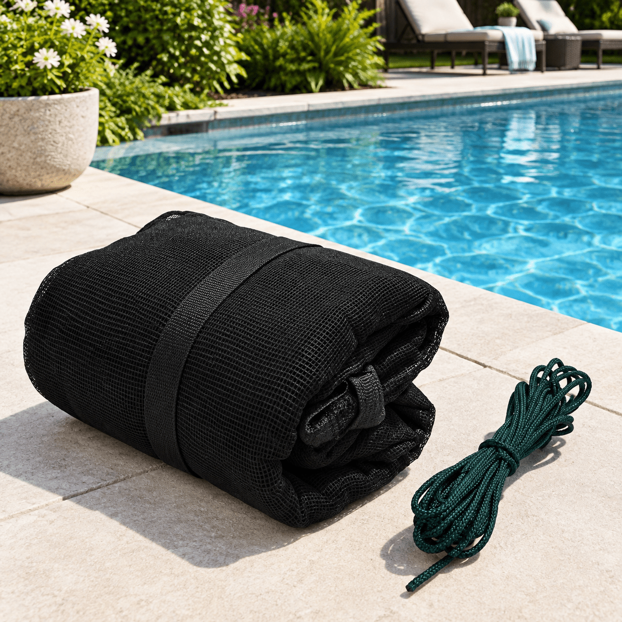 Simple Rectangle Pools Black Rectangle 16 x 32 ft Pool Leaf Net Cover for Inground and Above ...