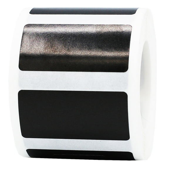 Black Rectangle Stickers | 0.75 x 1.5" Inch | 500 Pack