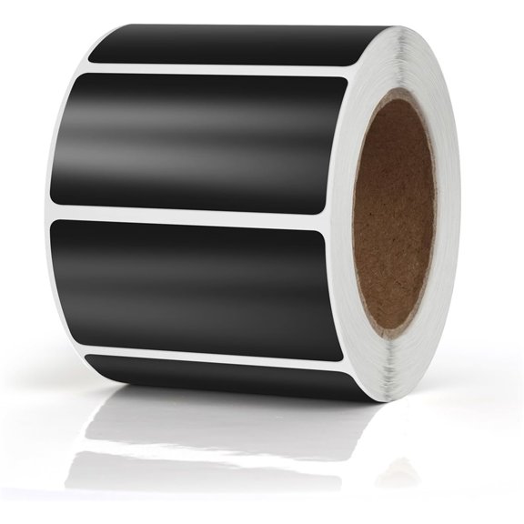 Black Rectangle Vinyl Color Coding Labels, Waterproof Removable Self Adhesive Stickers On Roll For Home & Office Classification Marking