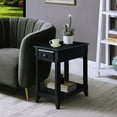 thumbnail image 1 of Black Rectangular Accent Table - Wood With Storage Options For Compact Spaces With And Drawer, 1 of 3