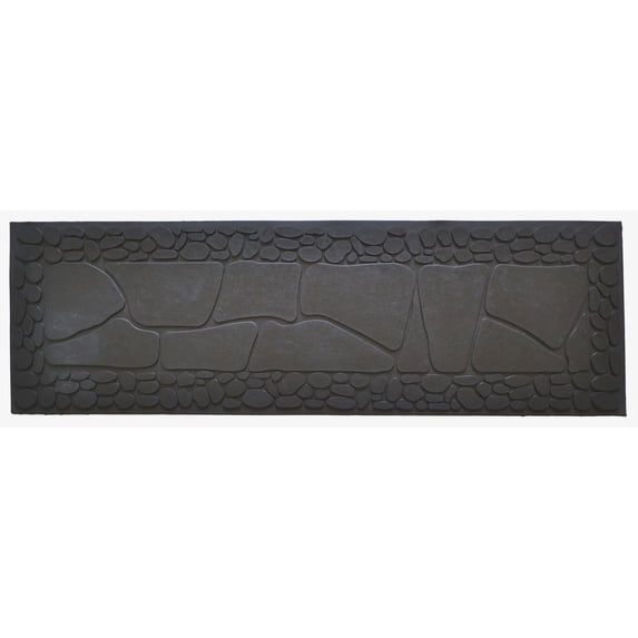 Imports Decor Inc Black Rectangular Skid Free Stone Designed Rubber Step Mat 30" x 10"