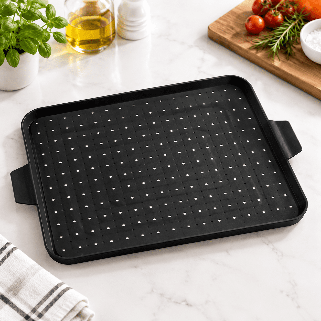 Newborn Screenung Rack Black Rectangular Splatter Screen and Baking Rack, 17 x 12.5 Inch ...