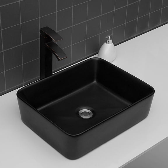 Black Rectangular Vessel Sink / Suitable for School Bathrooms