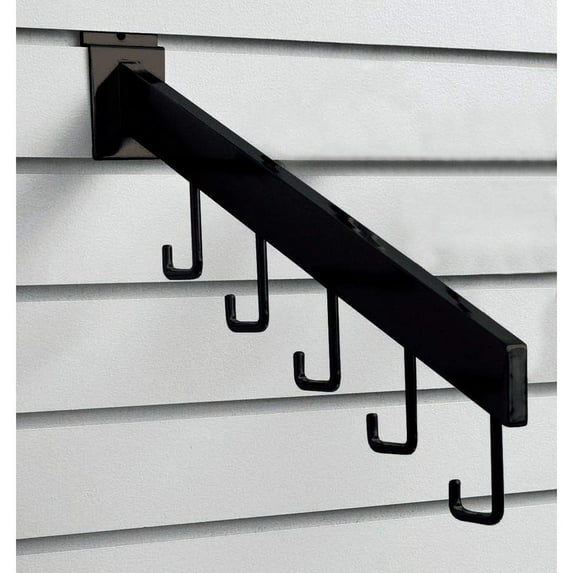 Black Rectangular Waterfall Racks 5 Hooks,
