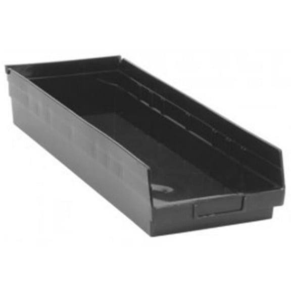 Black Recycled Plastic Storage Bins - 23.63 x 8.38 x 4 in.