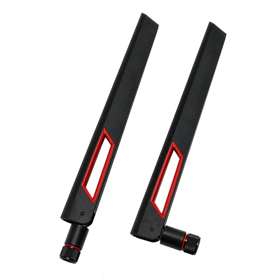 10dBi Tri-Band Adjustable External WiFi Antenna Pair | SMA Male Black/Red