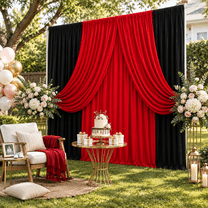 20ft x 10ft Wrinkle Free Backdrop Curtains for Parties, 4 Panels Thick ...
