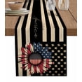 thumbnail image 1 of Black Red 4th of July Table Runner Independence Day Stars Tablerunners 13 x 36 Inch, Table Decorations Tabletop Scarf for Summer Gathering Holiday Farmhouse Kitchen Dining Decor, 1 of 6