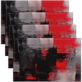 thumbnail image 1 of Black and Red Abstract Placemats Set of 4 Modern Art Placemats for Dining Table Indoor Outdoor Kitchen 12"x18" Geometric Table Mats Placemat Kitchen Dining Table Geometry, 1 of 4