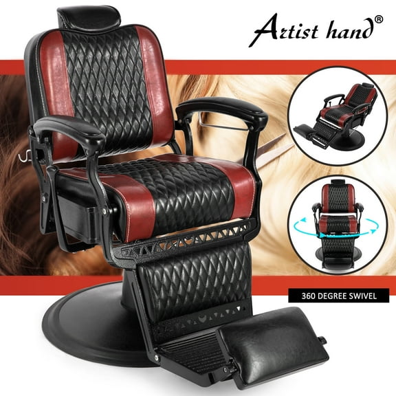 Black+Red All Purpose Reclining Hydraulic Barber Chair Heavy Duty Salon Beauty Tattoo Spa Equipment