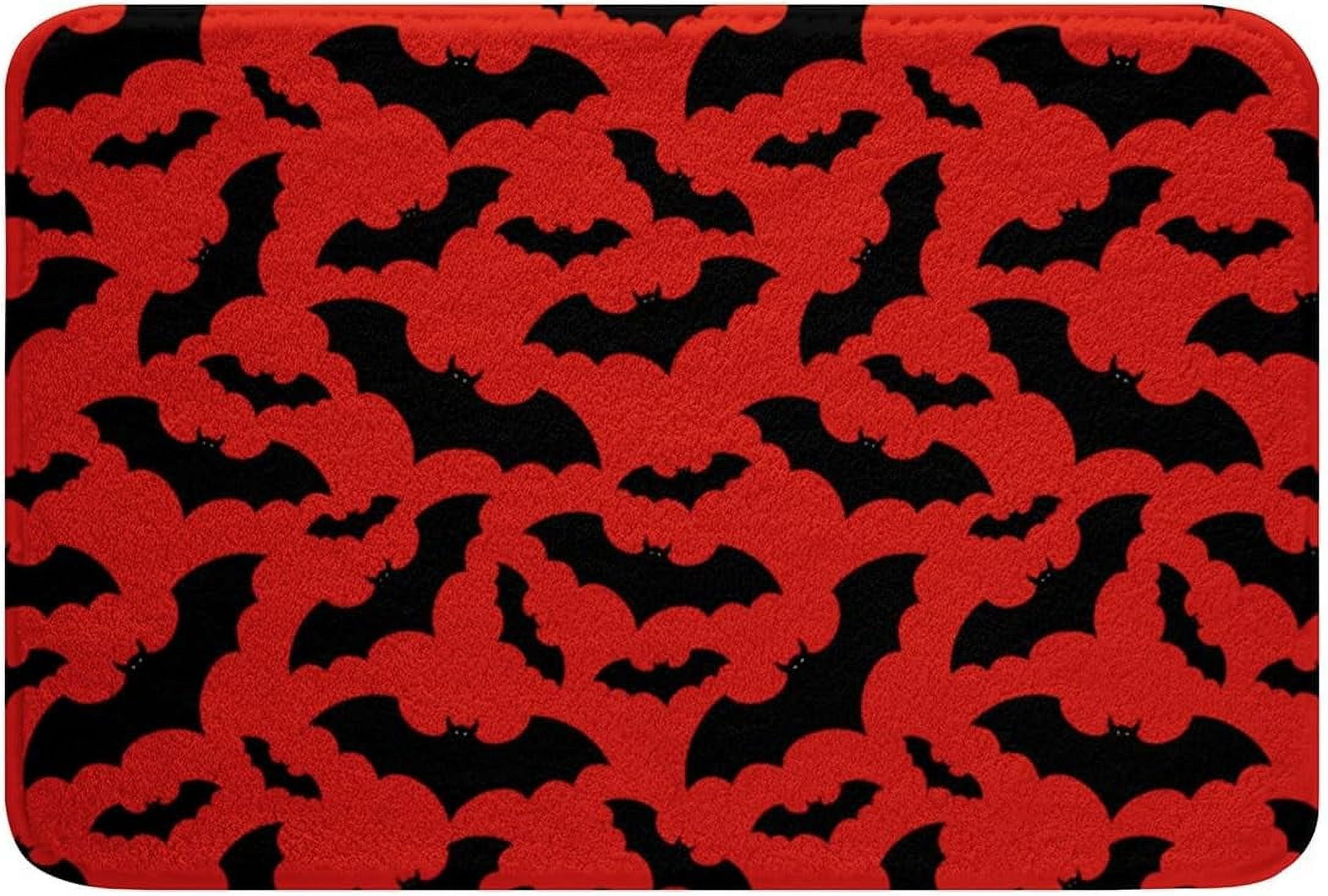 Black and Red Bat Bathroom Rugs 18