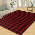 thumbnail image 1 of Black And Red Buffalo Plaid Christmas Rug Christmas Plaid Rule Print Xmas Rugs Rugs For Bedroom Pattern Clear Comfortable Feet For Hardwood Floors Kids Room 5x7ft, 1 of 6