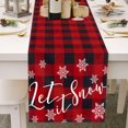 thumbnail image 1 of Black Red Buffalo Plaid Let It Snow Table Runner, Seasonal Winter Christmas Holiday Kitchen Dining Table Decoration for Dining Holiday Coffee Table Home Party Decor 13 x 72 Inch, 1 of 5