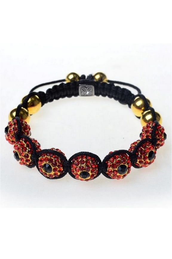 Black Red CZ Cord Evil Eye Adjustable Macrame Bracelet