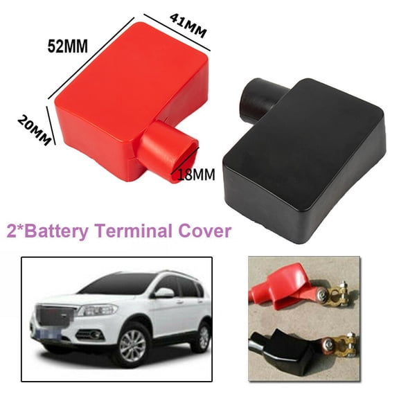 Black & Red Car Battery Terminal Insulator Wire Connectors Cap Cover Rubber Pair