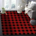 thumbnail image 1 of Black Red Checkered Plaid Area Rug, Buffalo Plaid Non Slip Easy Care Kids Rugs, Breathable Durable Carpet For Indoor Bedroom Living Room Office Decor Rug 2x3ft, 1 of 6