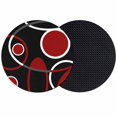 thumbnail image 1 of Black Red Coasters Set of 2, White Circle Geometric Abstract Texture Absorbent Coasters for Drinks, Coaster for Bar Office Dining Coffee Table Accessories Decor, Non Slip Round Desk Coaster, 1 of 9