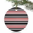 thumbnail image 1 of Black Red Contrast Monochromatic Tones Christmas Ceramic Ornament 2025,3" Round Xmas Tree Hanging Accessories with Gold Ribbon, 1 of 5