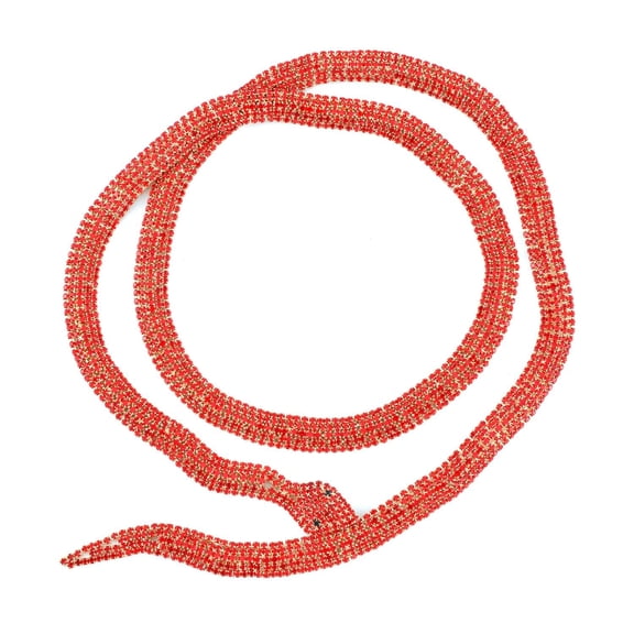 Black Red Crystal Goldtone Snake Necklace for Women Jewelry Size 34.5" Birthday Gifts for Women