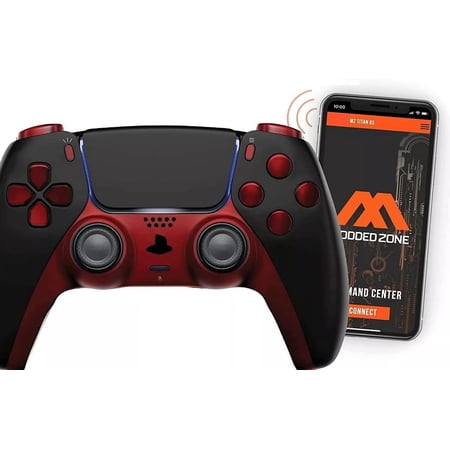 Black/Red Custom Rapid Fire, Anti Recoil, Macros MODDED Wireless Controller for PS5 & PC. Best for FPS Games